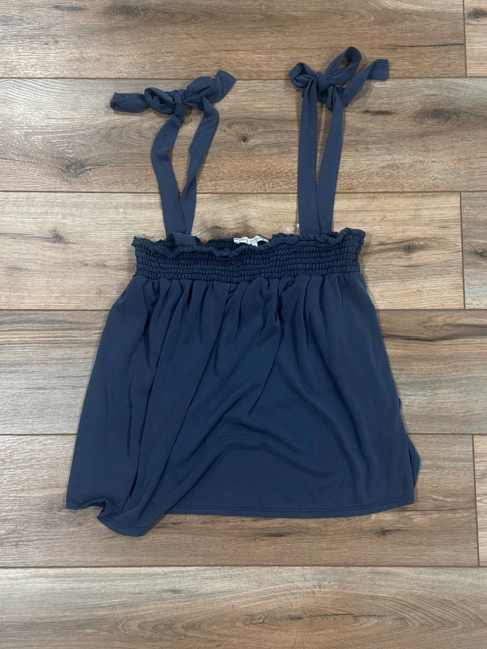 GREEN ENVELOPE Flowy Nautical Navy Blue Ribbon Tie Strap Tank Top | Size Large